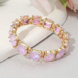 Round Stone Cluster Beaded Stretch Evening Bracelet - Madeline Love - Flyclothing LLC