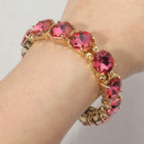 Round Stone Cluster Beaded Stretch Evening Bracelet - Madeline Love - Flyclothing LLC