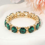 Round Stone Cluster Beaded Stretch Evening Bracelet - Madeline Love - Flyclothing LLC