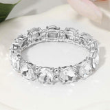Round Stone Cluster Beaded Stretch Evening Bracelet - Madeline Love - Flyclothing LLC