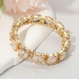 Round Stone Cluster Beaded Stretch Evening Bracelet - Madeline Love - Flyclothing LLC