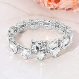 Heart Stone Cluster Link Adjustable Evening Bracelet - Madeline Love - Flyclothing LLC