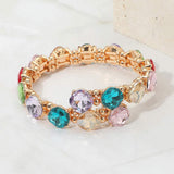 Square Stone Cluster Link Adjustable Evening Bracelet - Madeline Love - Flyclothing LLC