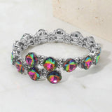 Square Stone Cluster Link Adjustable Evening Bracelet - Madeline Love - Flyclothing LLC