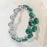 Square Stone Cluster Link Adjustable Evening Bracelet - Madeline Love - Flyclothing LLC