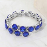 Square Stone Cluster Link Adjustable Evening Bracelet - Madeline Love - Flyclothing LLC