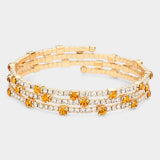 Rhinestone Coil Evening Bracelet - Madeline Love - Flyclothing LLC