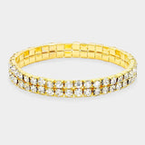 2-ROW Rhinestone Stretch Evening Bracelet - Madeline Love - Flyclothing LLC