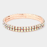 2-ROW Rhinestone Stretch Evening Bracelet - Madeline Love - Flyclothing LLC