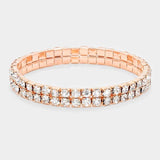 2-ROW Rhinestone Stretch Evening Bracelet - Madeline Love - Flyclothing LLC