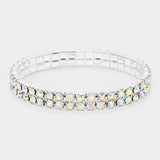 2-ROW Rhinestone Stretch Evening Bracelet - Madeline Love - Flyclothing LLC