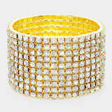 10-ROW Rhinestone Stretch Evening Bracelet - Madeline Love - Flyclothing LLC
