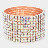 10-ROW Rhinestone Stretch Evening Bracelet - Madeline Love - Flyclothing LLC