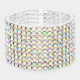 10-ROW Rhinestone Stretch Evening Bracelet - Madeline Love - Flyclothing LLC