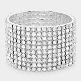 10-ROW Rhinestone Stretch Evening Bracelet - Madeline Love - Flyclothing LLC