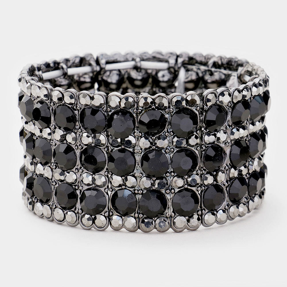 Rhinestone Crystal Stretch Evening Bracelet - Madeline Love - Flyclothing LLC