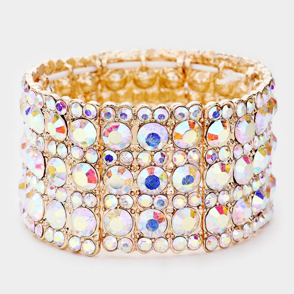 Rhinestone Crystal Stretch Evening Bracelet - Madeline Love - Flyclothing LLC