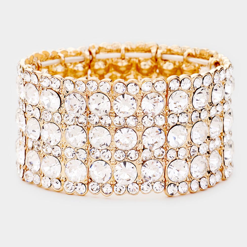 Rhinestone Crystal Stretch Evening Bracelet - Madeline Love - Flyclothing LLC