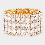 Rhinestone Crystal Stretch Evening Bracelet - Madeline Love - Flyclothing LLC