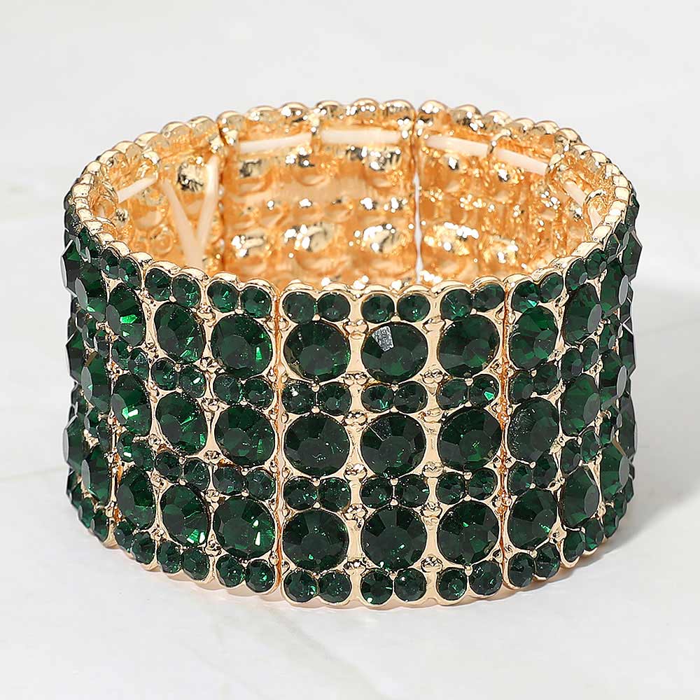 Rhinestone Crystal Stretch Evening Bracelet - Madeline Love - Flyclothing LLC