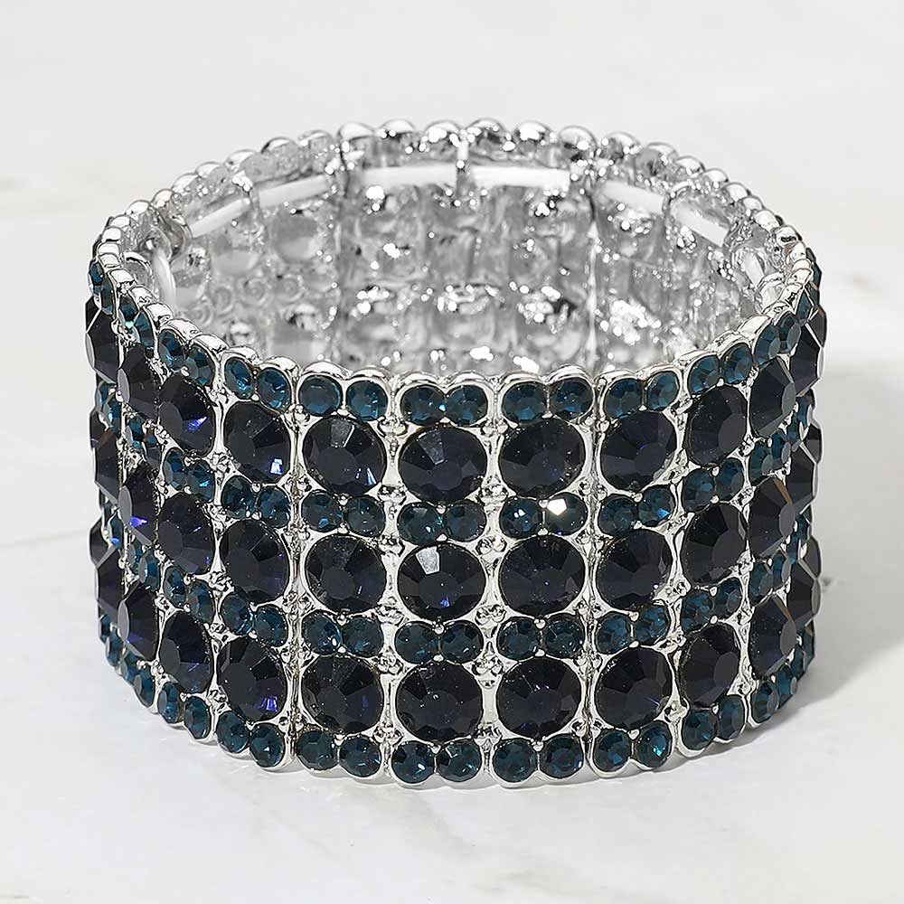 Rhinestone Crystal Stretch Evening Bracelet - Madeline Love - Flyclothing LLC