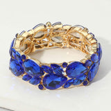 Teardrop Marquise Stone Cluster Stretch Evening Bracelet - Madeline Love - Flyclothing LLC