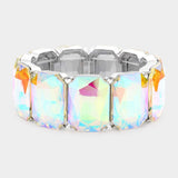 Emerald Cut Stone Stretch Evening Bracelet - Madeline Love - Flyclothing LLC