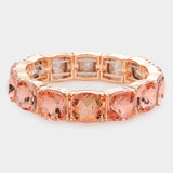 Cushion Square Stone Stretch Evening Bracelet - Madeline Love - Flyclothing LLC