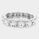 Cushion Square Stone Stretch Evening Bracelet - Madeline Love - Flyclothing LLC