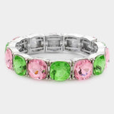 Cushion Square Stone Stretch Evening Bracelet - Madeline Love - Flyclothing LLC