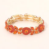 Marquise Teardrop Stone Cluster Beaded Stretch Bracelet