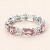 Marquise Teardrop Stone Cluster Beaded Stretch Bracelet