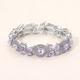 Marquise Teardrop Stone Cluster Beaded Stretch Bracelet