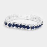 Round Crystal Rhinestone Trim Evening Bracelet - Madeline Love - Flyclothing LLC