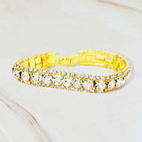 Round Crystal Rhinestone Trim Evening Bracelet - Madeline Love - Flyclothing LLC