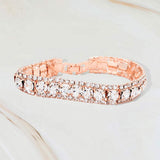 Round Crystal Rhinestone Trim Evening Bracelet - Madeline Love - Flyclothing LLC