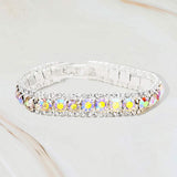 Round Crystal Rhinestone Trim Evening Bracelet - Madeline Love - Flyclothing LLC