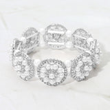 Pearl Floral Beaded Stretch Evening Bracelet - Madeline Love - Flyclothing LLC