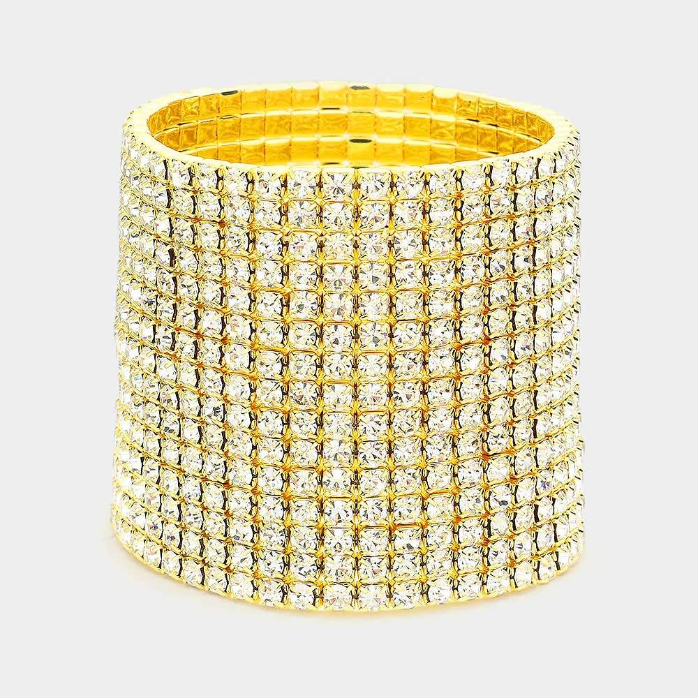 15-Row Rhinestone Stretchable Bracelet - Madeline Love - Flyclothing LLC