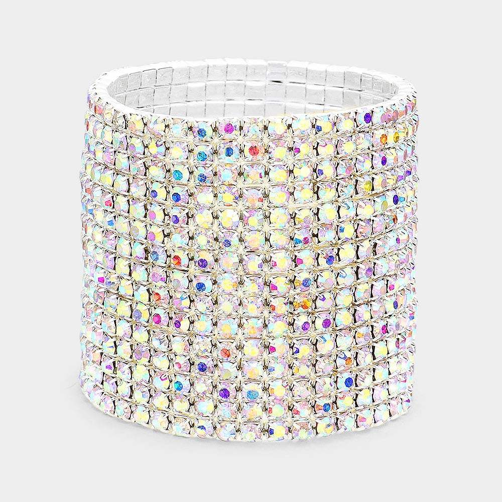 15-Row Rhinestone Stretchable Bracelet - Madeline Love - Flyclothing LLC