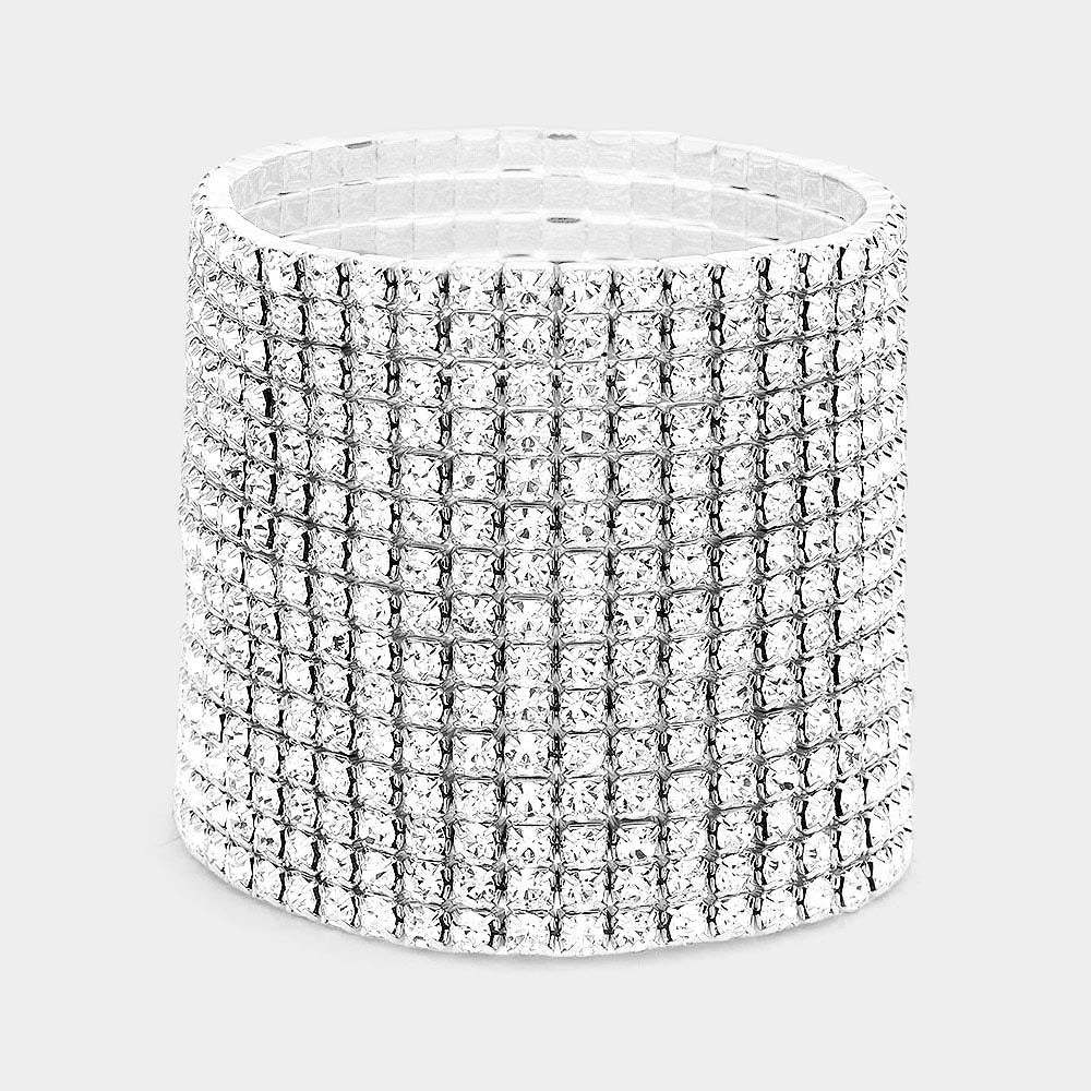 15-Row Rhinestone Stretchable Bracelet - Madeline Love - Flyclothing LLC