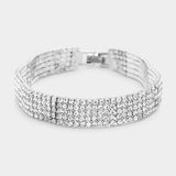 Rippled Rhinestone Evening Bracelet - Madeline Love - Flyclothing LLC