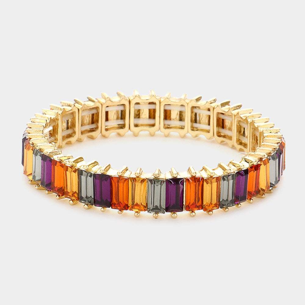 Baguette Stone Stretch Evening Bracelet - Madeline Love - Flyclothing LLC