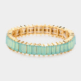 Baguette Stone Stretch Evening Bracelet - Madeline Love - Flyclothing LLC