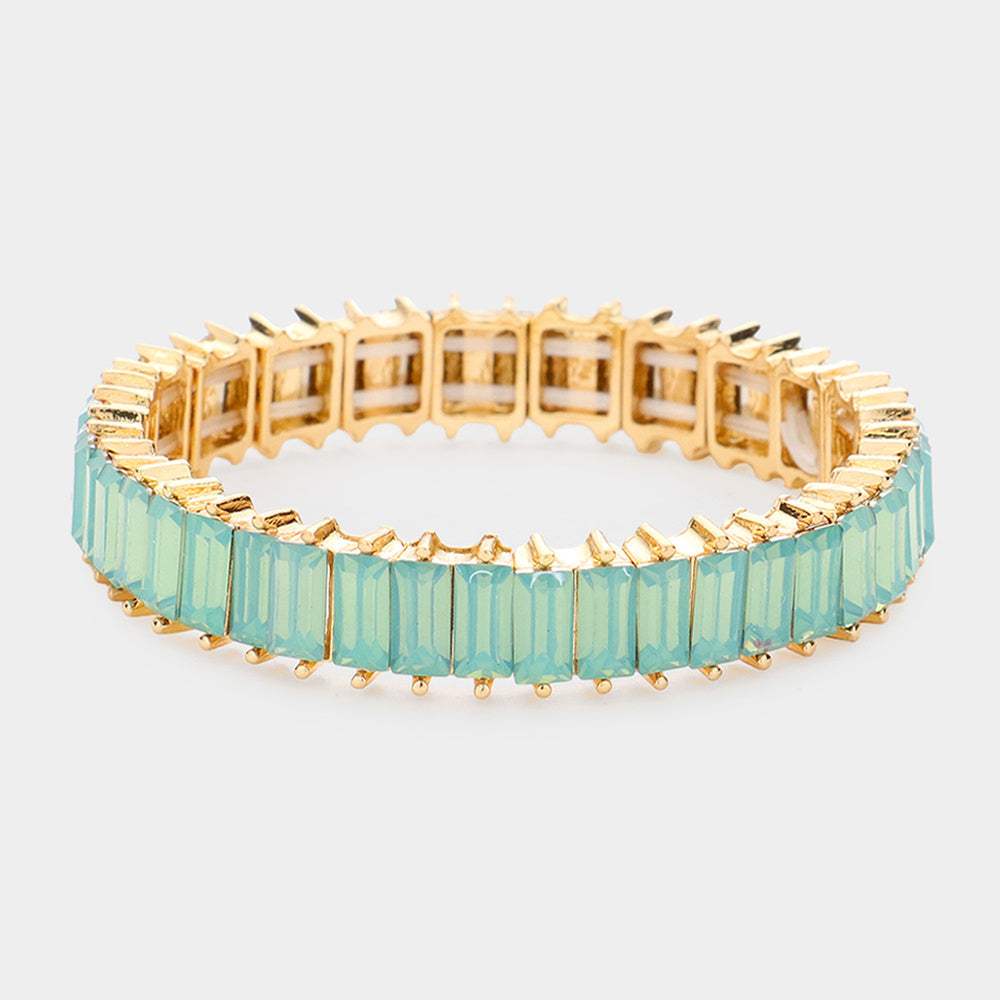 Baguette Stone Stretch Evening Bracelet - Madeline Love - Flyclothing LLC