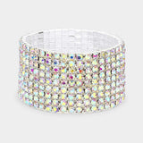 9-Row Rhinestone Stretchable Bracelet - Madeline Love - Flyclothing LLC