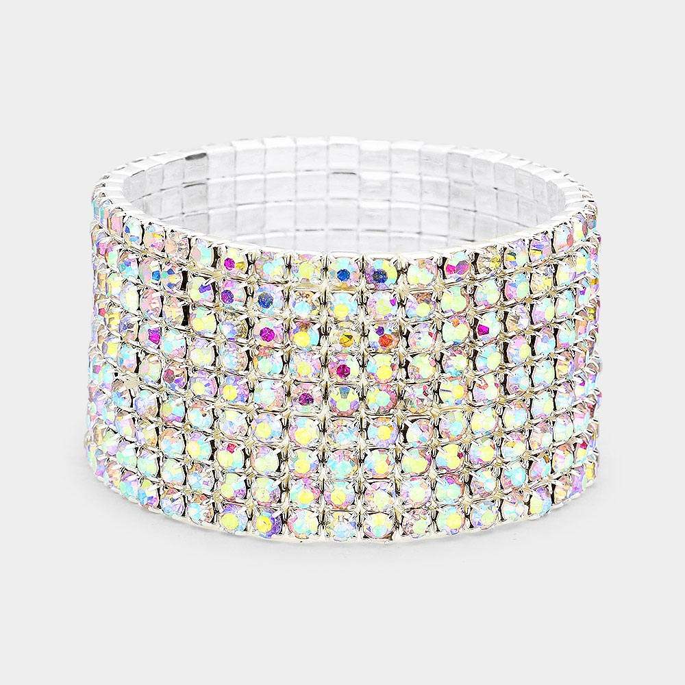 9-Row Rhinestone Stretchable Bracelet - Madeline Love - Flyclothing LLC
