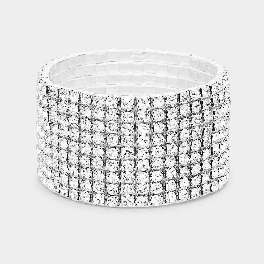 9-Row Rhinestone Stretchable Bracelet - Madeline Love - Flyclothing LLC