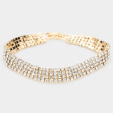4Rows Rhinestone Evening Bracelet - Madeline Love - Flyclothing LLC