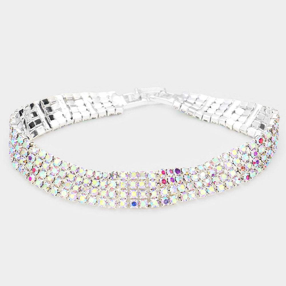 4Rows Rhinestone Evening Bracelet - Madeline Love - Flyclothing LLC